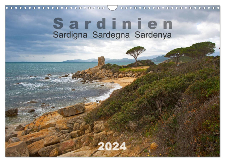 Календар/тефтер Sardinien Sardigna Sardegna Sardenya 2024 (Wandkalender 2024 DIN A3 quer), CALVENDO Monatskalender Michael Miltzow