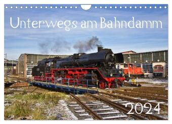 Calendar / Agendă Unterwegs am Bahndamm (Wandkalender 2024 DIN A4 quer), CALVENDO Monatskalender Der Eisenbahner