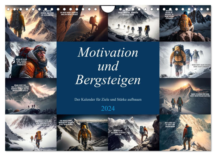 Calendar / Agendă Motivation und Bergsteigen (Wandkalender 2024 DIN A4 quer), CALVENDO Monatskalender Dirk Meutzner