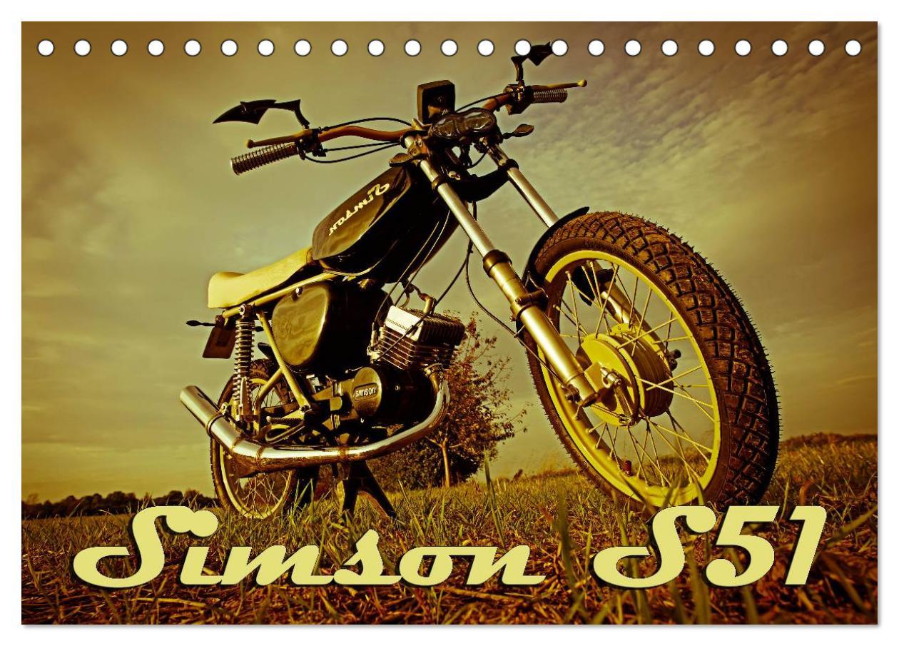 Naptár/Határidőnapló Simson S51 (Tischkalender 2024 DIN A5 quer), CALVENDO Monatskalender Maxi Sängerlaub