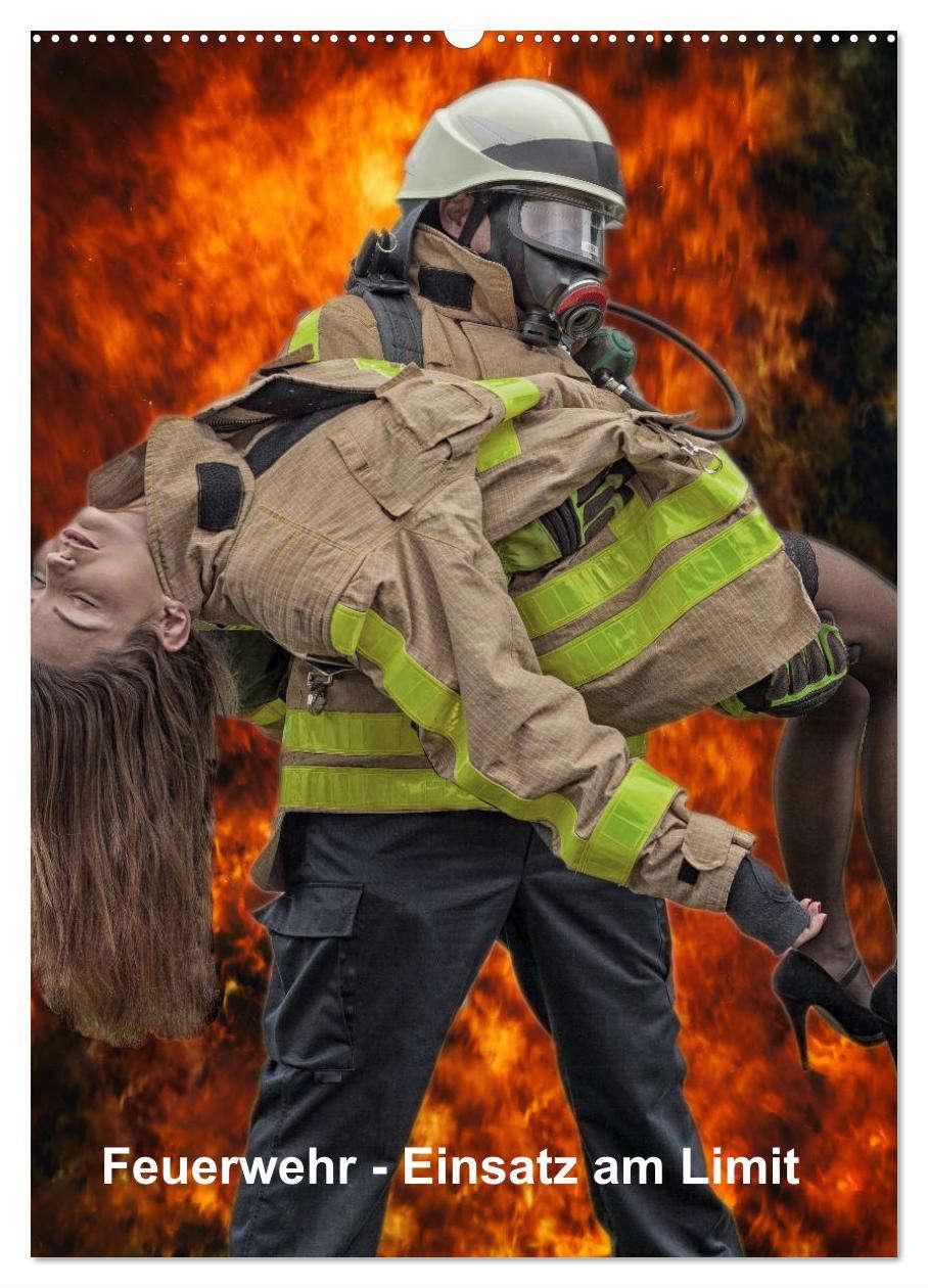 Naptár/Határidőnapló Feuerwehr - Einsatz am Limit (Wandkalender 2024 DIN A2 hoch), CALVENDO Monatskalender Thomas Siepmann