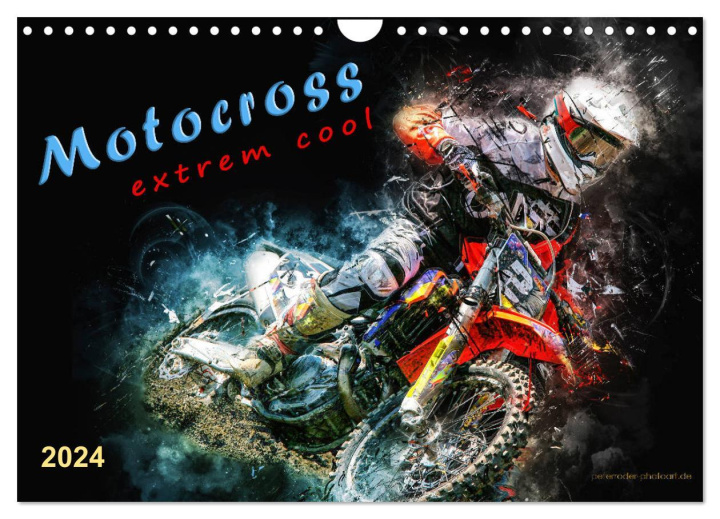 Calendar / Agendă Motocross - extrem cool (Wandkalender 2024 DIN A4 quer), CALVENDO Monatskalender Peter Roder