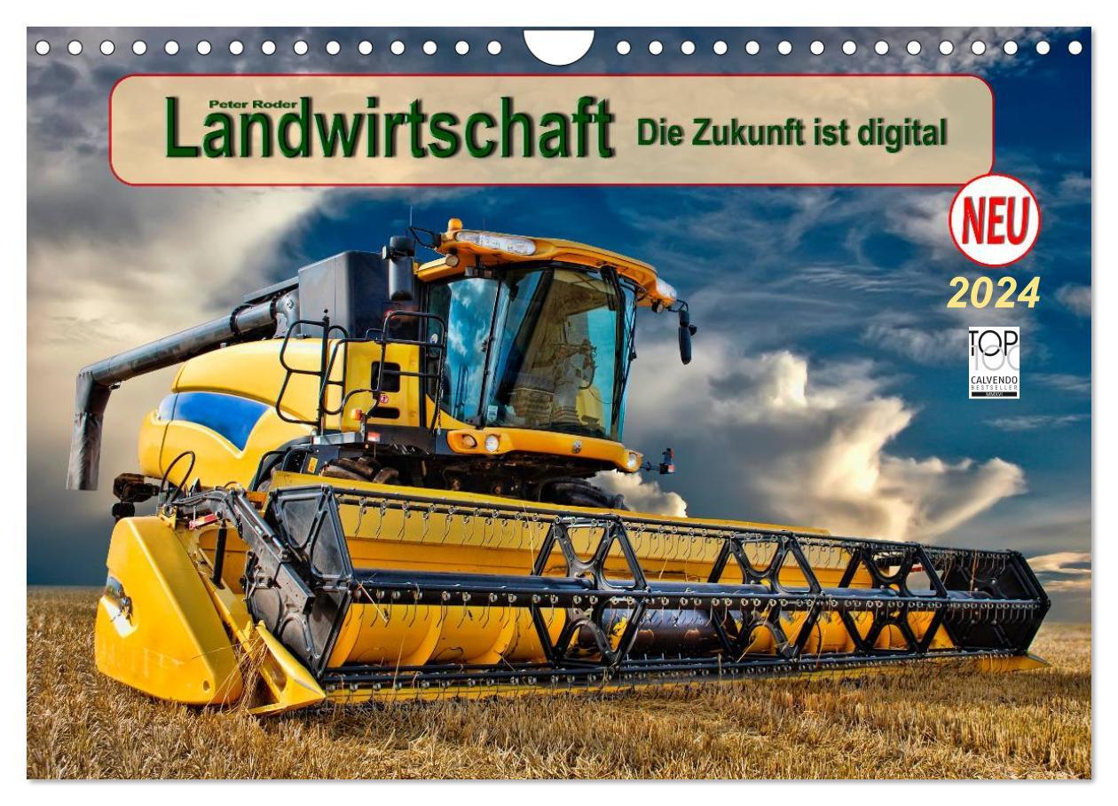 Calendar/Diary Landwirtschaft - die Zukunft ist digital (Wandkalender 2024 DIN A4 quer), CALVENDO Monatskalender Peter Roder