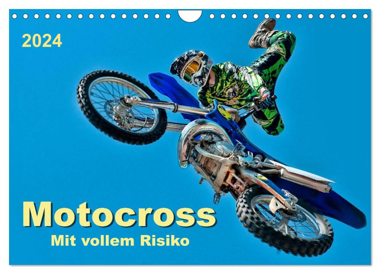Kalendář/Diář Motocross - mit vollem Risiko (Wandkalender 2024 DIN A4 quer), CALVENDO Monatskalender Peter Roder