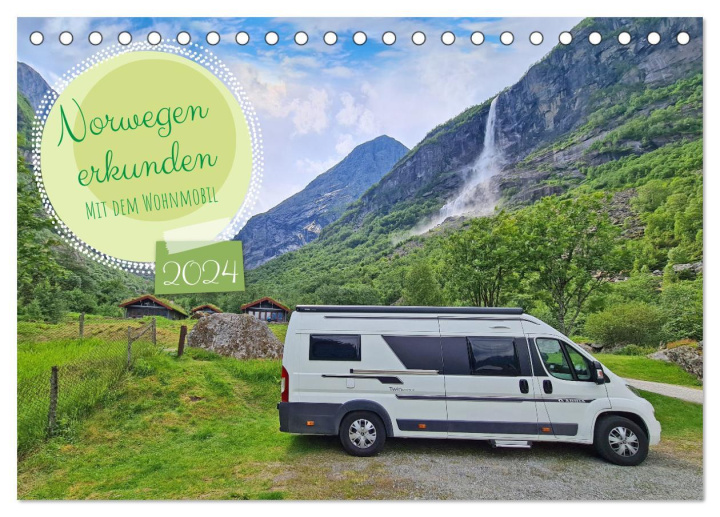 Kalendář/Diář Norwegen erkunden mit dem Wohnmobil (Tischkalender 2024 DIN A5 quer), CALVENDO Monatskalender Beate Bussenius