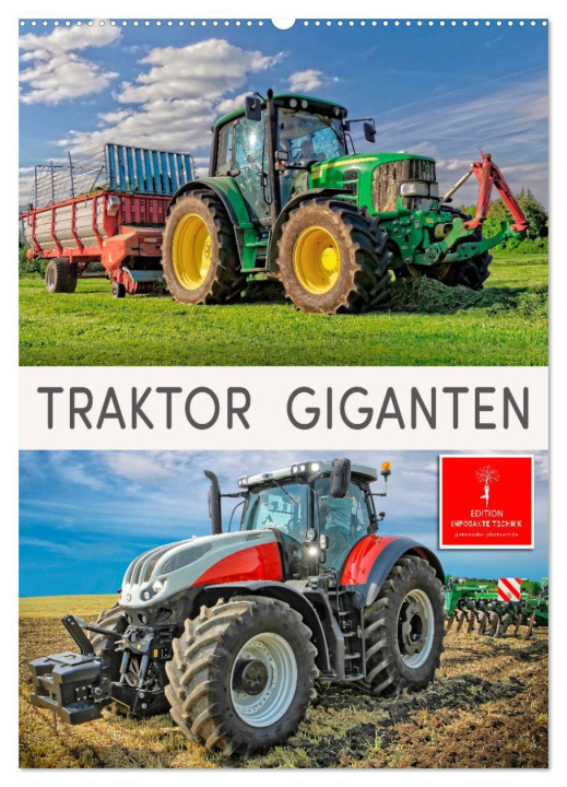 Calendar/Diary Traktor Giganten (Wandkalender 2024 DIN A2 hoch), CALVENDO Monatskalender Peter Roder
