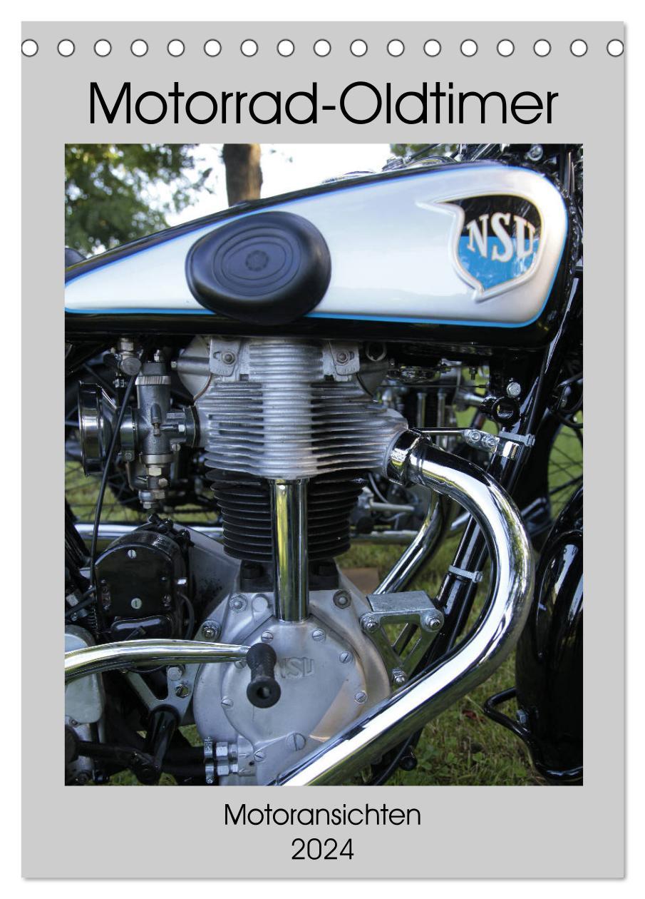 Naptár/Határidőnapló Motorrad Oldtimer - Motoransichten (Tischkalender 2024 DIN A5 hoch), CALVENDO Monatskalender Dirk Ehrentraut
