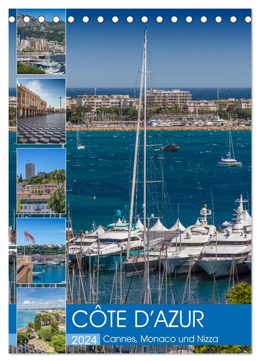 Naptár/Határidőnapló CÔTE D'AZUR Cannes, Monaco und Nizza (Tischkalender 2024 DIN A5 hoch), CALVENDO Monatskalender Melanie Viola