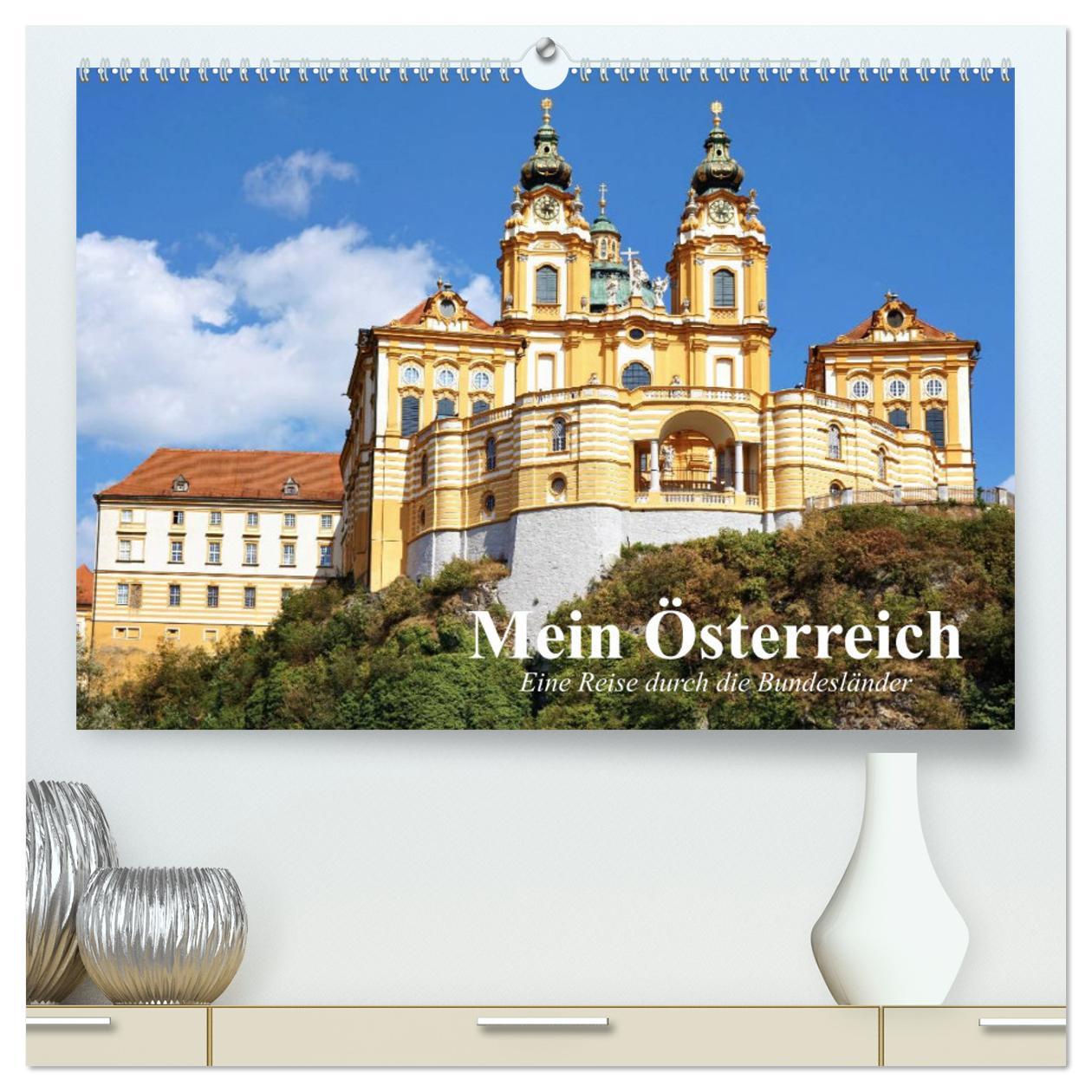 Kalendar/Rokovnik Mein Österreich. Eine Reise durch die Bundesländer (hochwertiger Premium Wandkalender 2024 DIN A2 quer), Kunstdruck in Hochglanz Elisabeth Stanzer