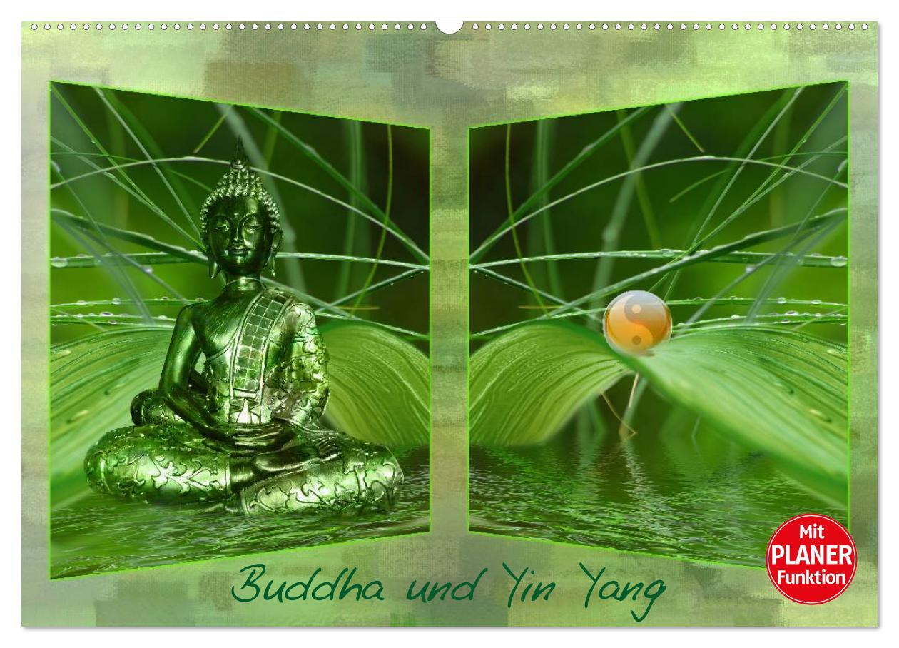 Naptár/Határidőnapló Buddha und Yin Yang (Wandkalender 2024 DIN A2 quer), CALVENDO Monatskalender Claudia Burlager