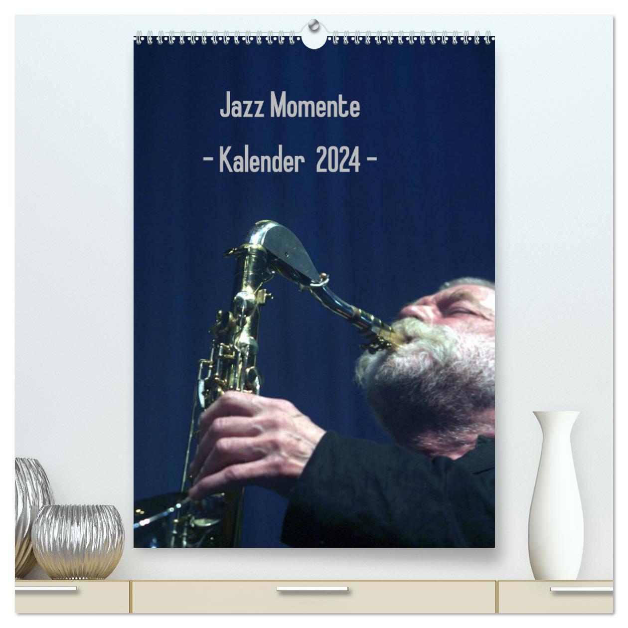 Kalendář/Diář Jazz Momente - Kalender 2024 - (hochwertiger Premium Wandkalender 2024 DIN A2 hoch), Kunstdruck in Hochglanz Gerhard Klein