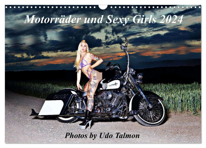 Kalendář/Diář Motorräder und Sexy Girls (Wandkalender 2024 DIN A3 quer), CALVENDO Monatskalender Udo Talmon