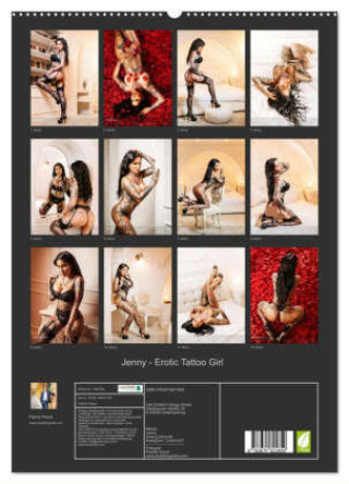 Kalender/Terminbuch Jenny - Erotic Tattoo Girl (hochwertiger Premium Wandkalender 2024 DIN A2 hoch), Kunstdruck in Hochglanz Patrick Rosyk