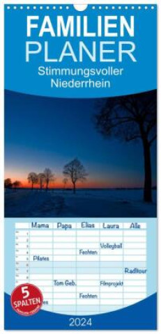 Kalendarz/Pamiętnik Familienplaner 2024 - Stimmungsvoller Niederrhein mit 5 Spalten (Wandkalender, 21 x 45 cm) CALVENDO Helma Spona