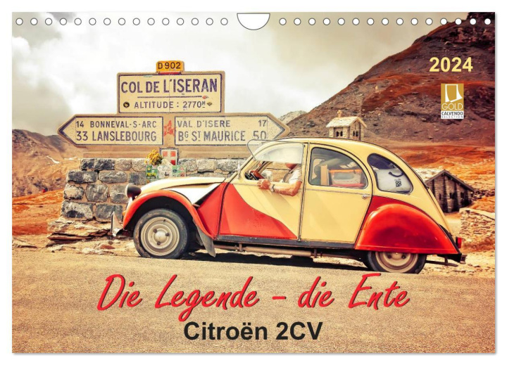 Календар/тефтер Die Legende - die Ente, Citroën 2CV (Wandkalender 2024 DIN A4 quer), CALVENDO Monatskalender Peter Roder
