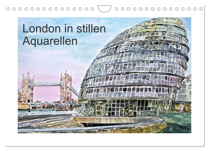 Календар/тефтер London in stillen Aquarellen (Wandkalender 2024 DIN A4 quer), CALVENDO Monatskalender Gerhard Kraus