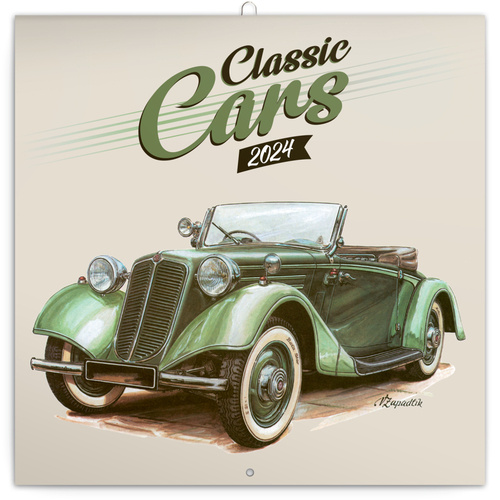 Календар/тефтер Classic Cars 2024 - nástěnný kalendář 