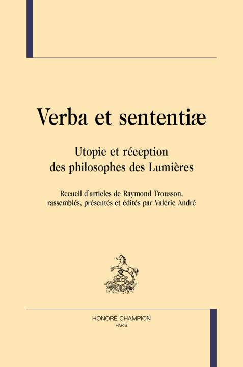 Knjiga Verba et sententiæ Trousson