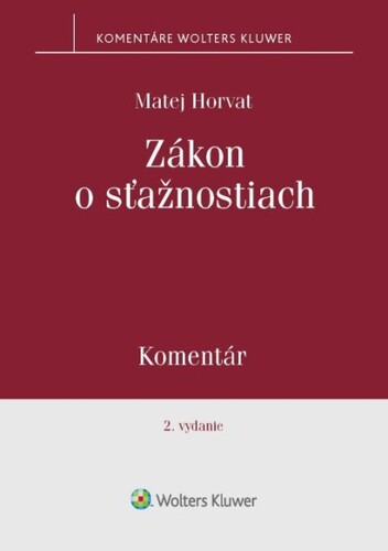 Książka Zákon o sťažnostiach Matej Horvat