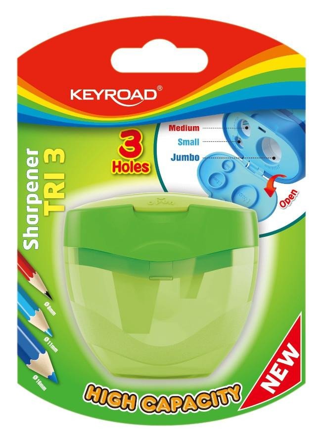 Proizvodi od papira Keyroad Ořezávátko TRI Plus, plast - zelené 