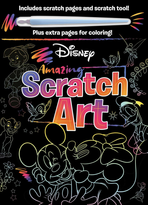 Book Disney: Amazing Scratch Art: With Scratch Tool and Coloring Pages 