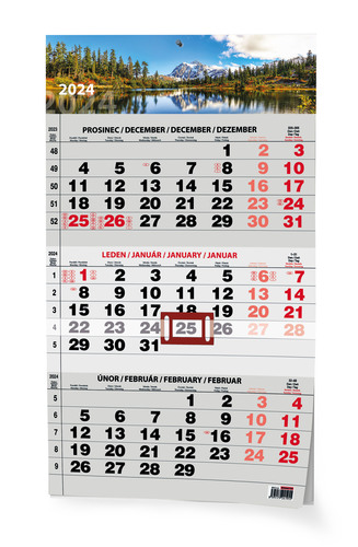 Kalendář/Diář Tříměsíční kalendář 2024 - nástěnný kalendář 