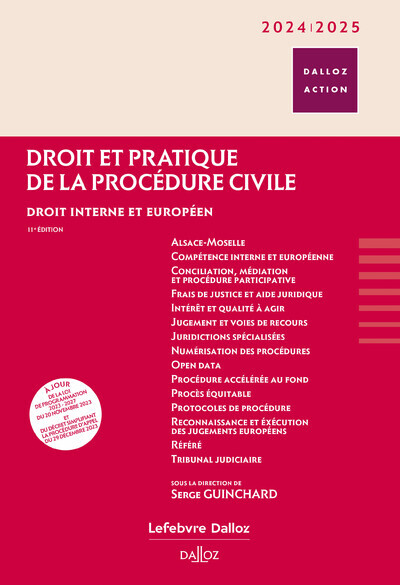 Carte Droit et pratique de la procédure civile 2024/2025 - Droit interne et européen Serge Guinchard