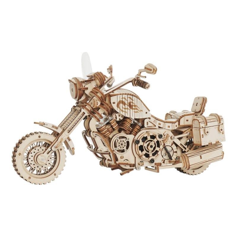 Joc / Jucărie ROBOTIME Drewniane Puzzle 3D - Motocykl Cruiser 