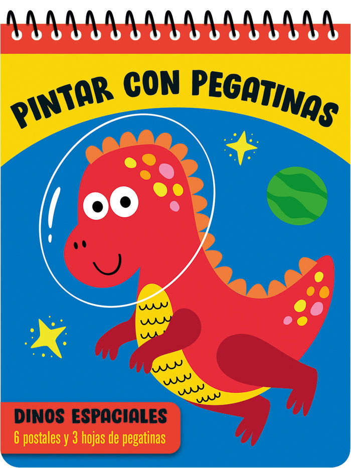 Knjiga PINTAR CON PEGATINAS: DINOS ESPACIALES 
