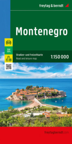 Tiskovina Montenegro, Straßen- und Freizeitkarte 1:150.000, freytag & berndt freytag & berndt