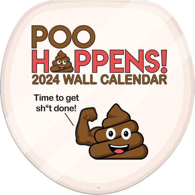 Kalendar/Rokovnik Poo Happens 2024 12x12 Die Cut Wall Calendar 