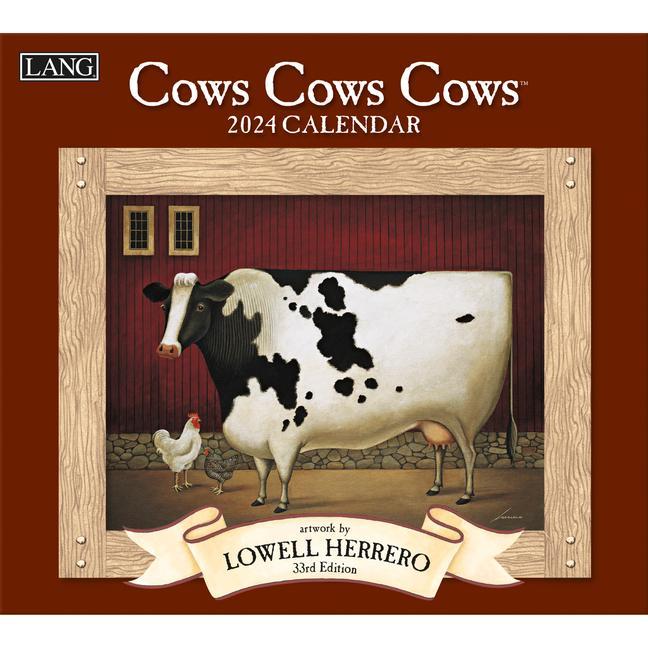 Kalendář/Diář Cows Cows Cows 2024 Wall Calendar 
