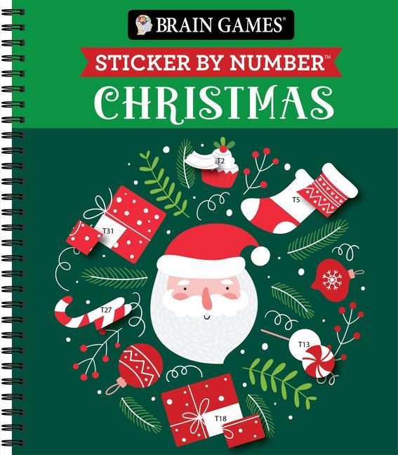 Carte Brain Games - Sticker by Number: Christmas (28 Images to Sticker - Santa Cover - Bind Up) Brain Games