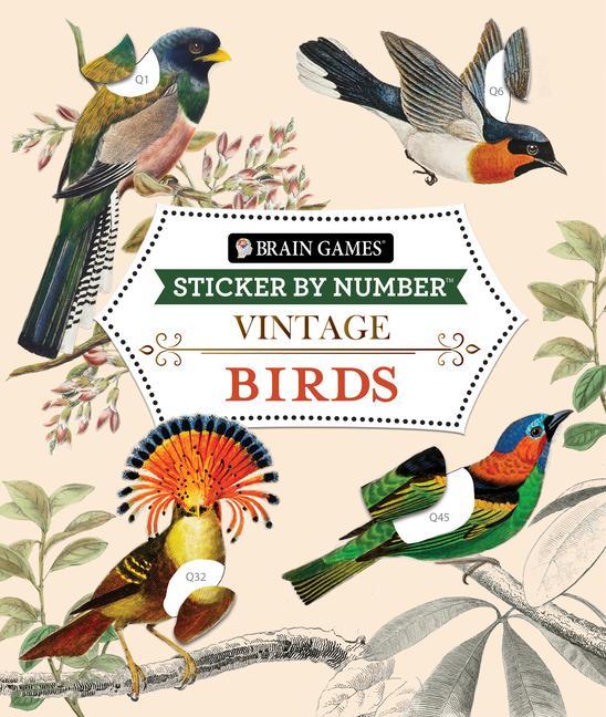 Książka Brain Games - Sticker by Number - Vintage: Birds Brain Games