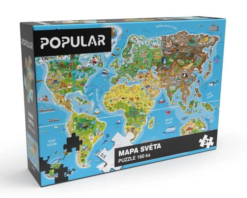 Hra/Hračka Popular Puzzle Mapa světa 160 dílků (CZ) 