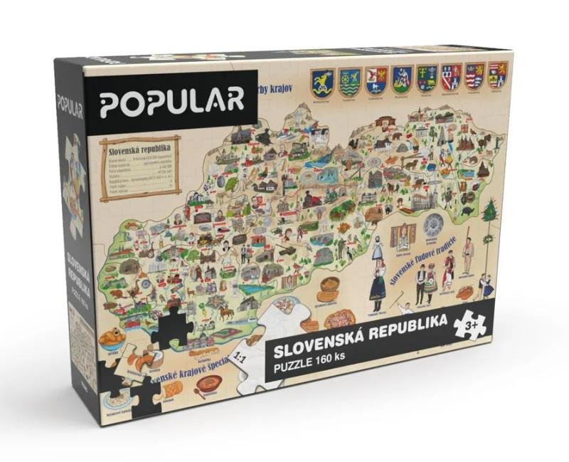 Joc / Jucărie Popular Puzzle Mapa Slovenska 160 dílků 