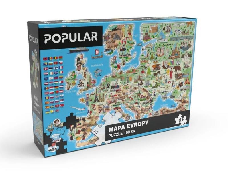 Hra/Hračka Popular Puzzle Mapa Evropy 160 dílků 