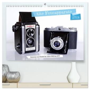 Naptár/Határidőnapló Alte Fotoapparate - Kameras von Kodak der Jahre 1905 bis 1977 (hochwertiger Premium Wandkalender 2024 DIN A2 quer), Kunstdruck in Hochglanz 