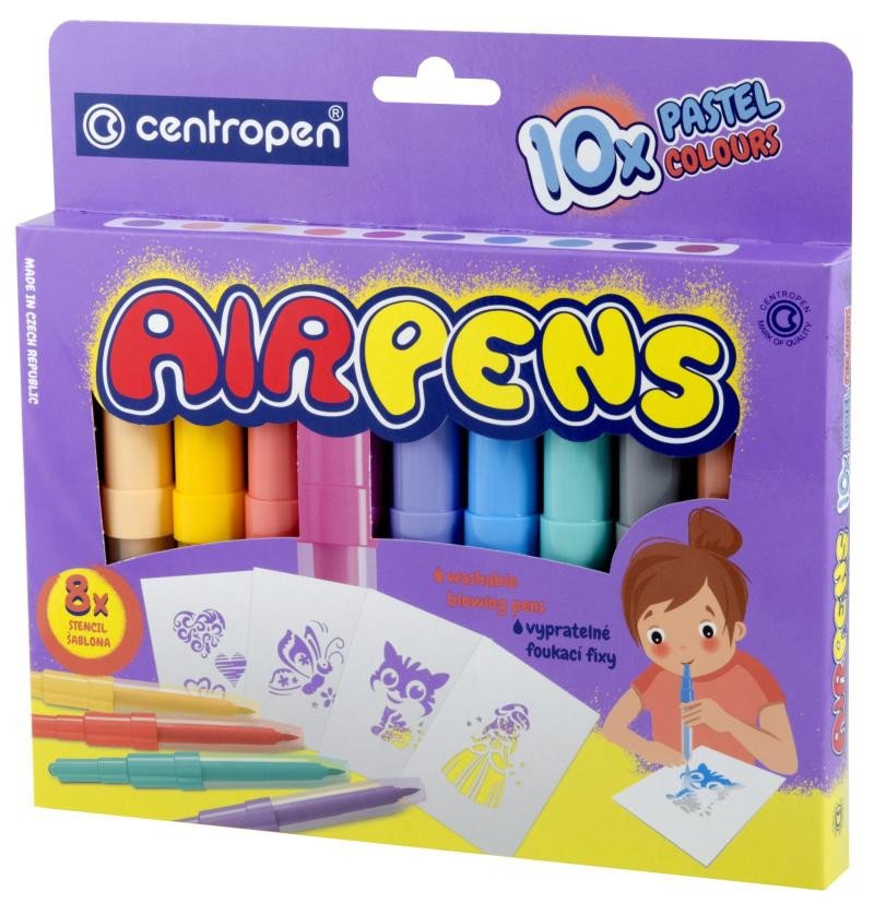 Papírenské zboží Centropen Foukací fixy Air Pens 1500 pastel (10 ks) 