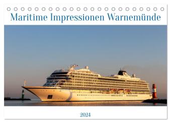 Naptár/Határidőnapló Maritime Impressionen Warnemünde (Tischkalender 2024 DIN A5 quer), CALVENDO Monatskalender Roland Bentin