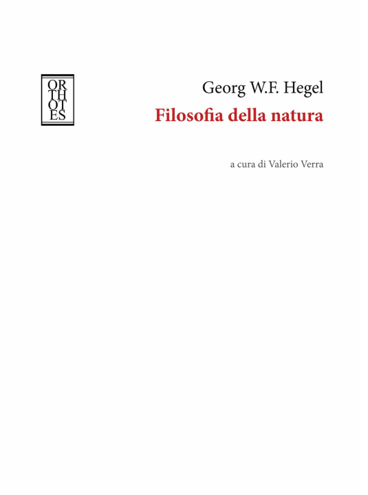 Könyv Filosofia della natura Friedrich Hegel