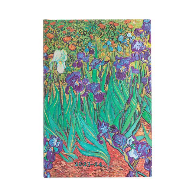 Calendar / Agendă Paperblanks 2024 Van Gogh's Irises 18-Month Mini Horiztonal Elastic Band Closure 208 Pg 80 GSM 