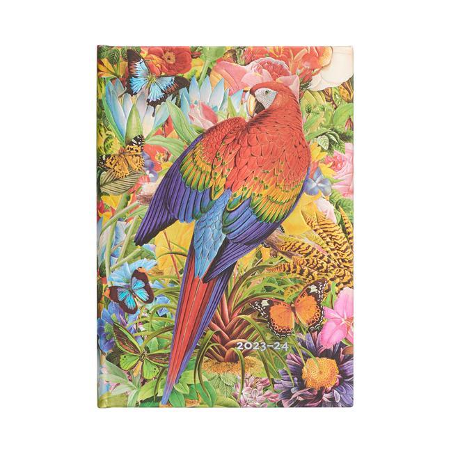 Calendar / Agendă Paperblanks 2024 Tropical Garden Nature Montages 18-Month MIDI Horiztonal Elastic Band Closure 208 Pg 80 GSM 