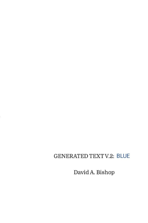Knjiga Generated Text, V.2 David A. Bishop