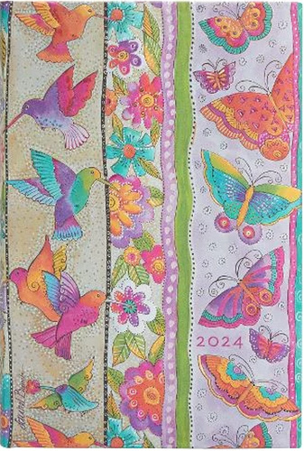 Carte Hummingbirds & Flutterbyes (Playful Creations) Mini Verso 12-month Dayplanner 2024 Paperblanks