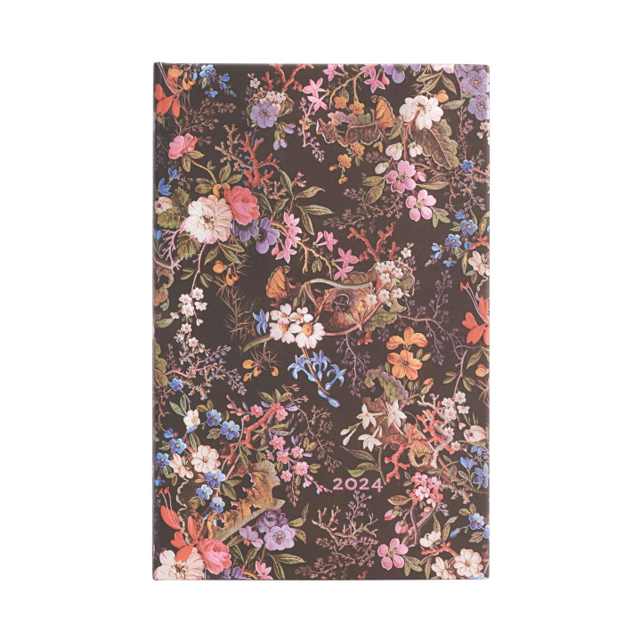 Carte Floralia (William Kilburn) Maxi Horizontal 12-month Dayplanner 2024 (Elastic Band Closure) Paperblanks
