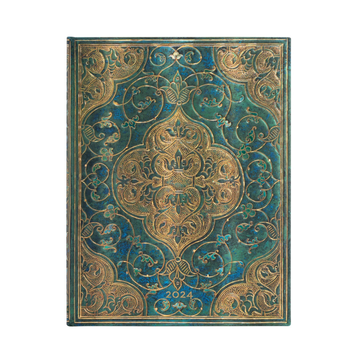 Carte Turquoise Chronicles (Turquoise Chronicles) Ultra Vertical 12-month Dayplanner 2024 (Elastic Band Closure) Paperblanks