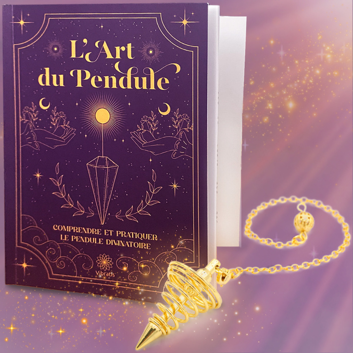 Книга Livre "L'Art du Pendule" : Guide D'Initiation Complet + Pendule Divinatoire En Spirale Doré Offert 