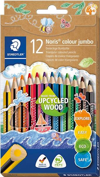 Βιβλίο Kredki trójkątne jumbo Noris colour Staedtler 12 kolorów 