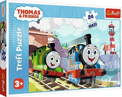 Joc / Jucărie Puzzle 24 maxi Tomek i Percy na torach 14354 